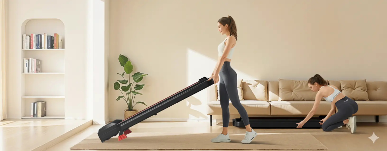 Laufband klappbar für Zuhause - 90% Platzersparnis